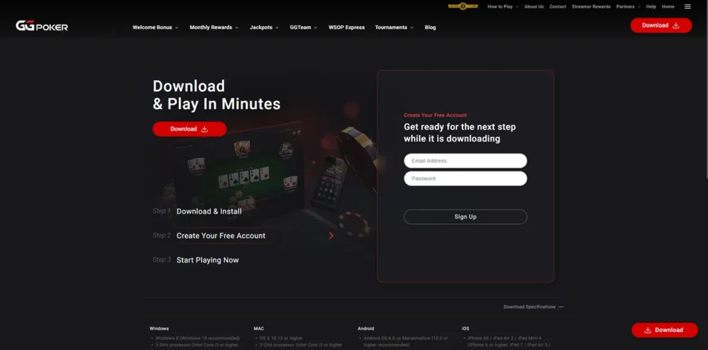 Registrer deg hos GGPoker