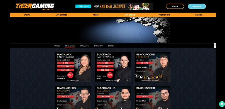Tiger Gaming Live Dealer Casino