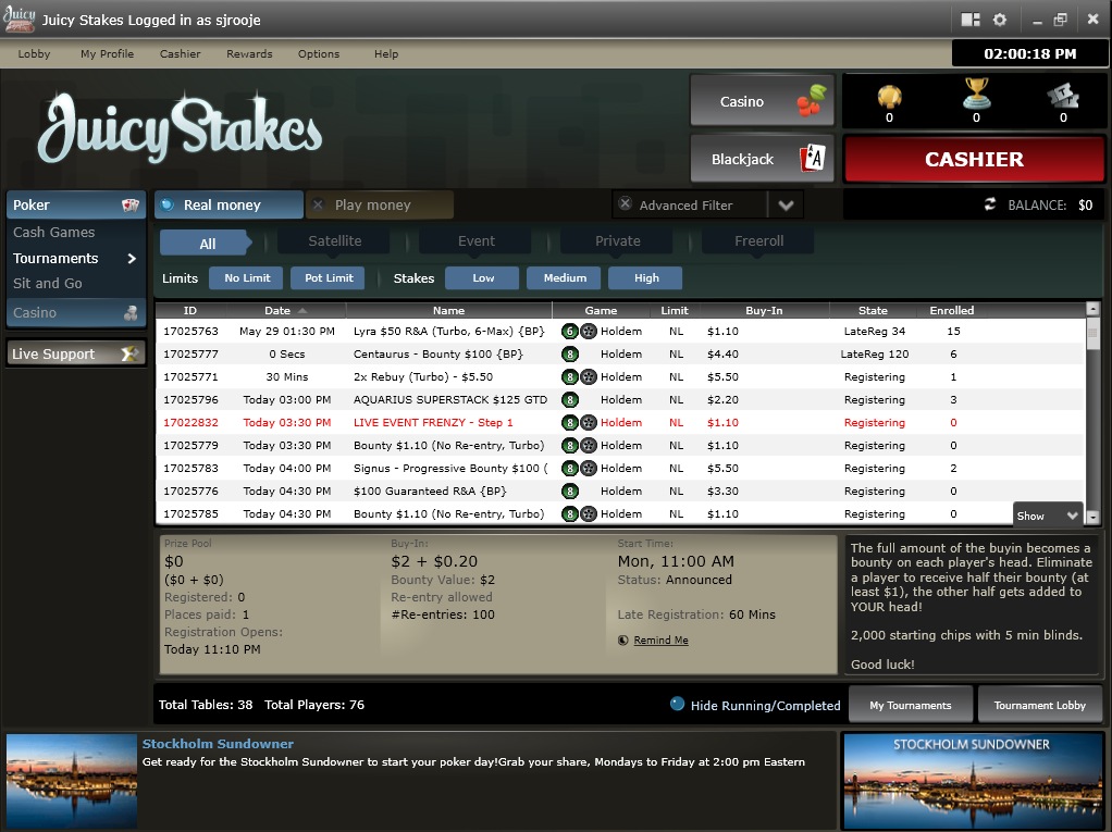 Juicy Stakes Poker software 2