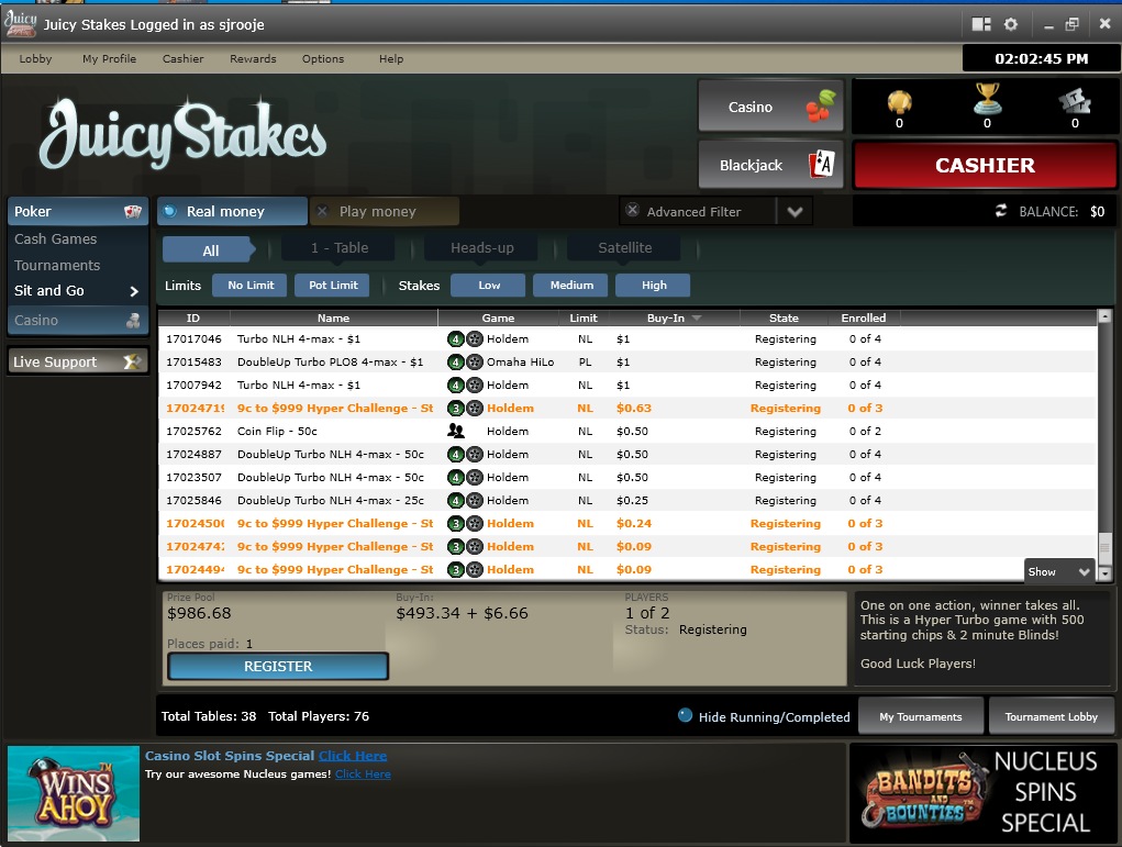 Juicy Stakes Poker software 3