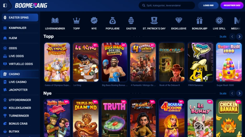 Boomerang Bet Skjermbilder Casino