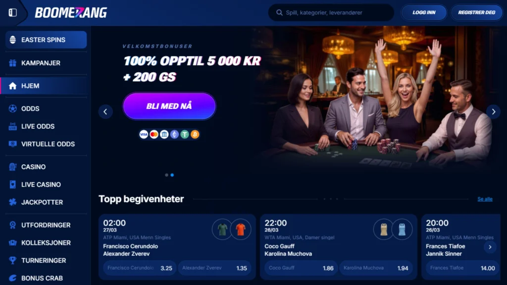 Boomerang Bet Skjermbilder Hoved