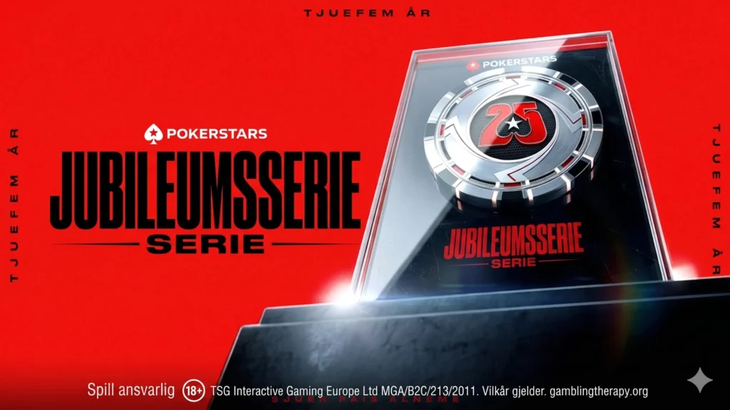 PokerStars fyller 25 år i 2026 og oppgraderer Bronze Passet med 25 % ekstra bonus. Den nye bonusen introduseres under Anniversary Series (10. mai – 3. juni). 