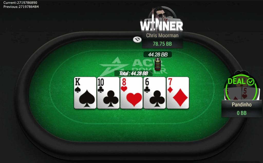 Siste hånd i $1,050 The Sunday Banana $400K GTD