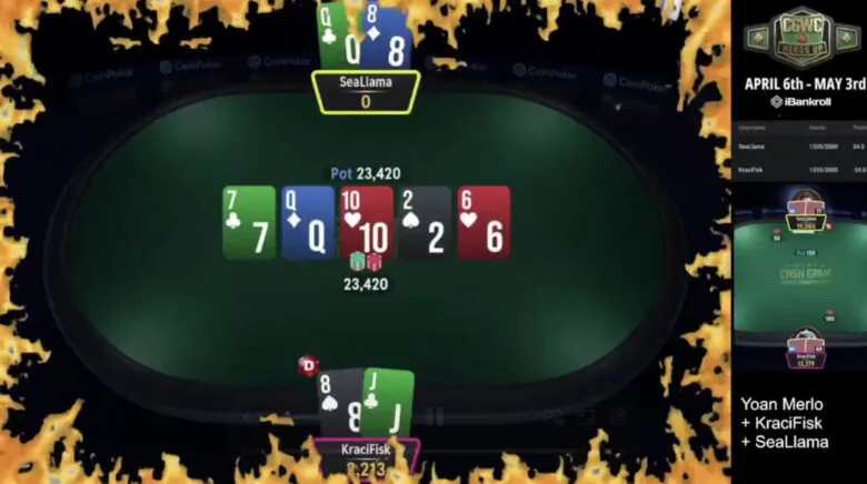 SeaLlama mot KraciFisk på CoinPoker