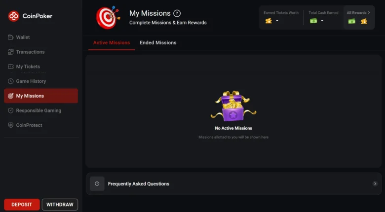 Mine missions på CoinPoker