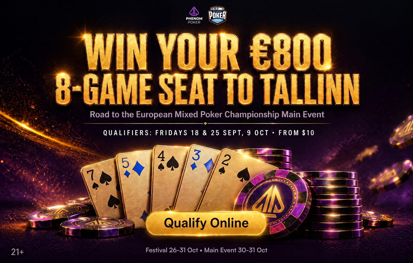 Phenom Poker åpner satellittveien til €800 8-Game EMPC Main Event