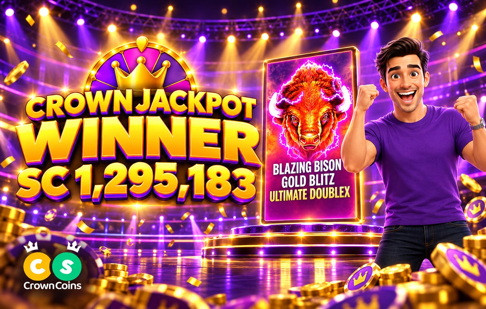 CrownCoins-spiller vant 1 295 183 SC i jackpot – slik kan du selv prøve Crown Jackpot