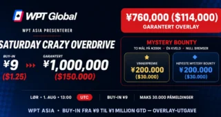 Garantert overlay: Ikke gå glipp av Saturday Crazy Overdrive hos WPT Global!
